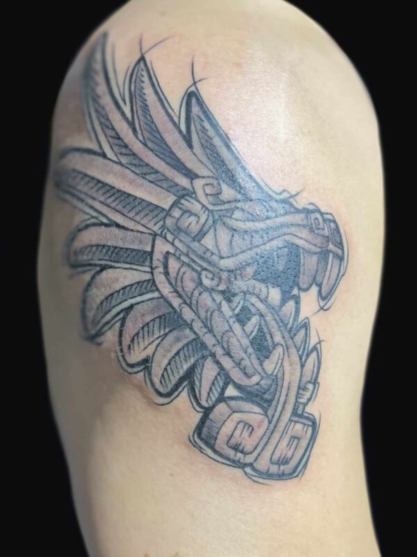 Aztec tattoo,Danny DaVinci, Artist, Revolt Tattoos