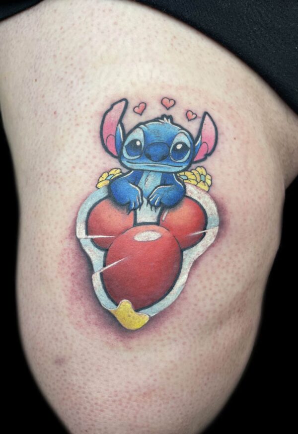 Stitch and mickey sticker tattoo