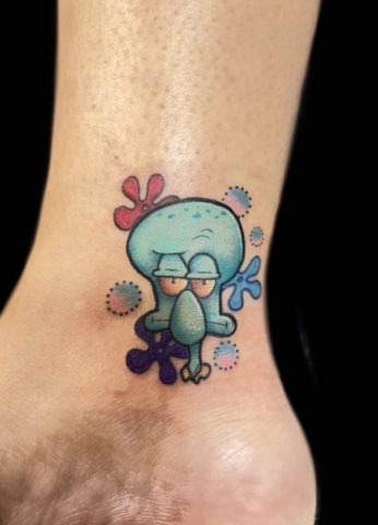 spongebob squarepants tattoo, Danny DaVinci, Artist, Revolt Tattoos