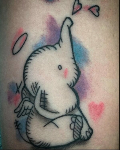 watercolor elephant tattoo