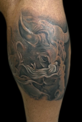 bull tattoo, Danny DaVinci, Artist, Revolt Tattoos
