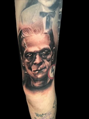 frankenstein tattoo, Tattoo by Chris Beck, artist at Revolt Tattoos