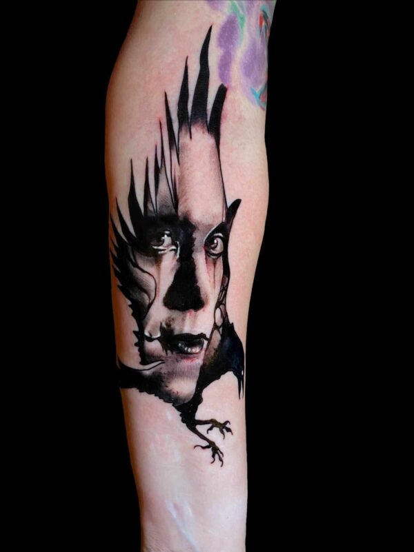 the raven tattoo, Tattoo by Chris Beck, artist at Revolt Tattoos