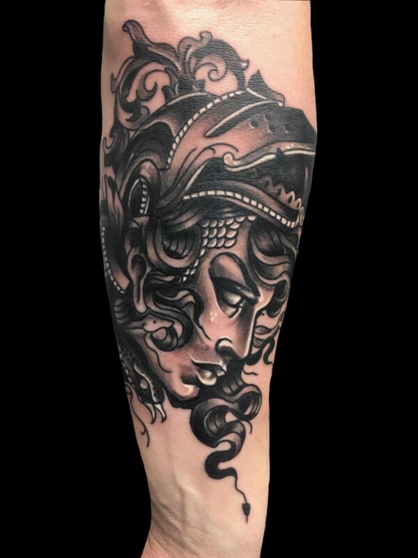 neotraditional gypsy tattoo,Tattoo by Chris Beck, artist at Revolt Tattoos