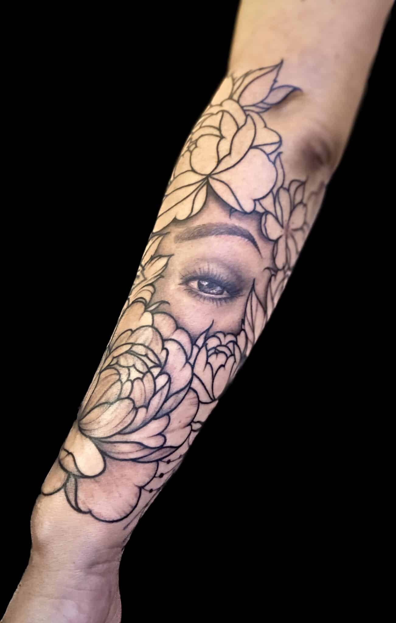 black and grey eyeball tattoo, Jackie Gutierrez , Tattoo Artist at Revolt Tattoos in Las Vegas