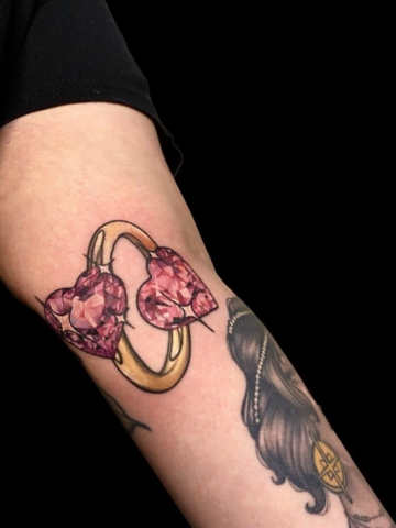 diamonds and ring tattoo, Jackie Gutierrez , Tattoo Artist at Revolt Tattoos in Las Vegas