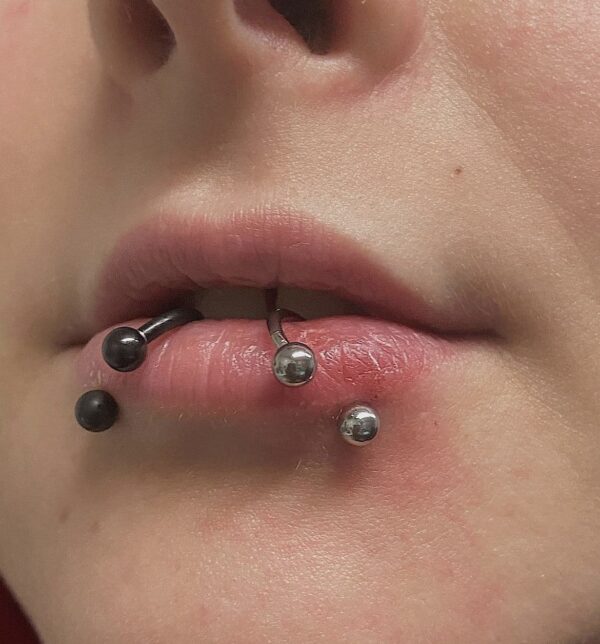 Double lip piercings
