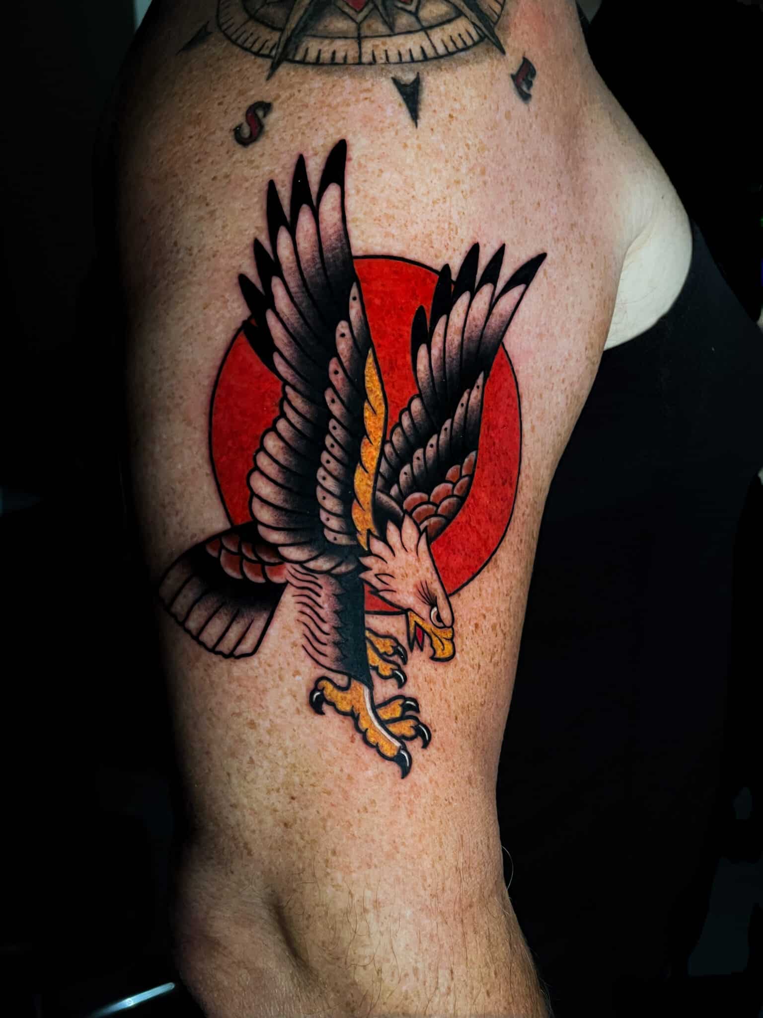 american traditional eagle, Demi DiMartino, artist at Revolt Tattoos