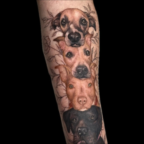 dog portraits, Jackie Gutierrez , Tattoo Artist at Revolt Tattoos in Las Vegas