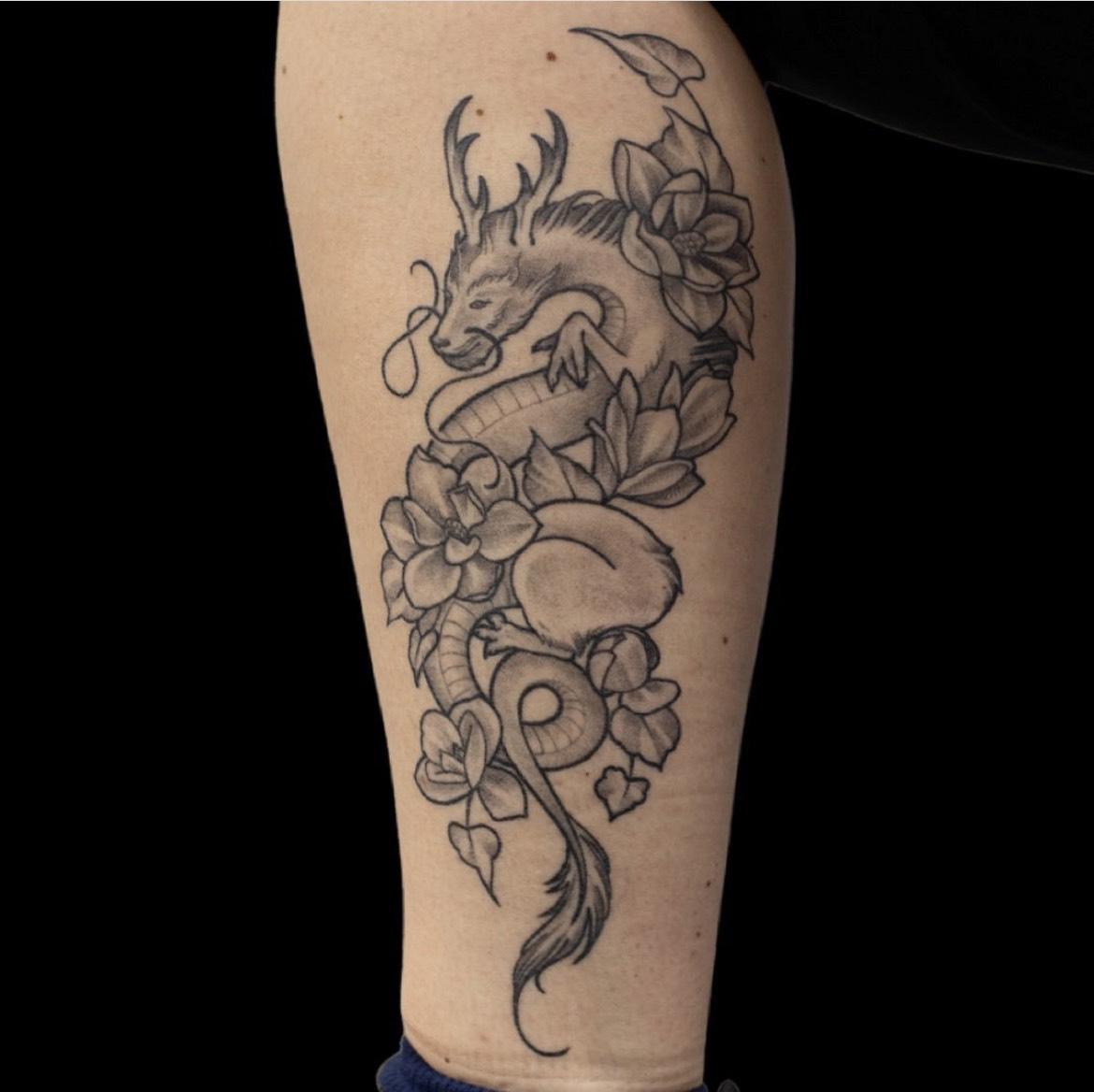 dragon tattoo, Brooke Lozano, Artist at Revolt Tattoos Houston