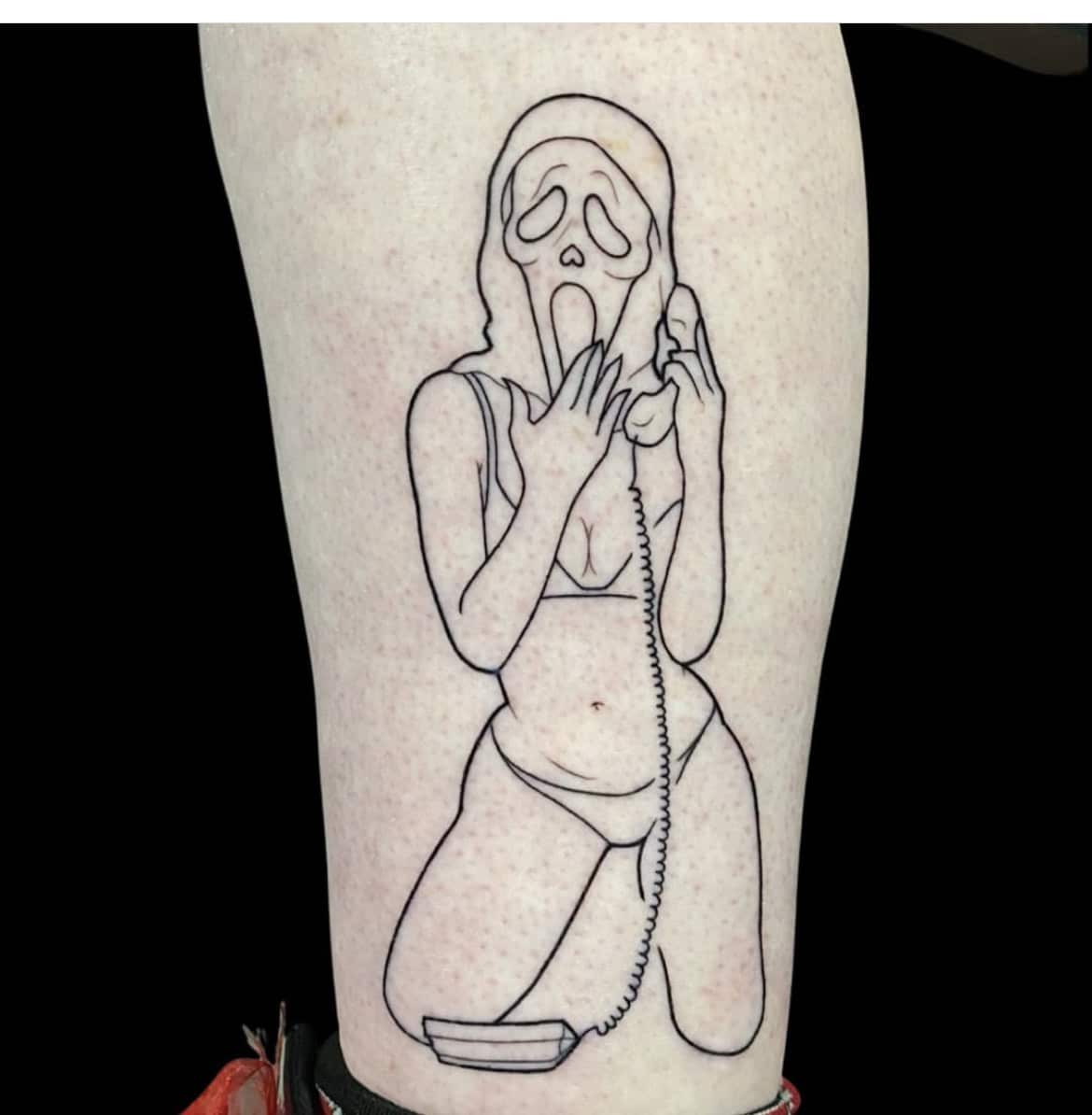 ghostface girl, Brooke Lozano, Artist at Revolt Tattoos Houston