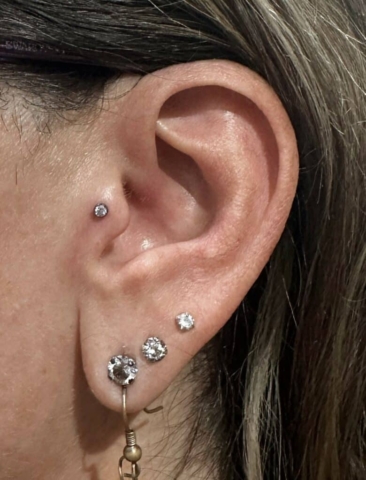 tragus piercing | Gabby Paz | Body Piercer at Revolt Tattoos in Salt Lake City.