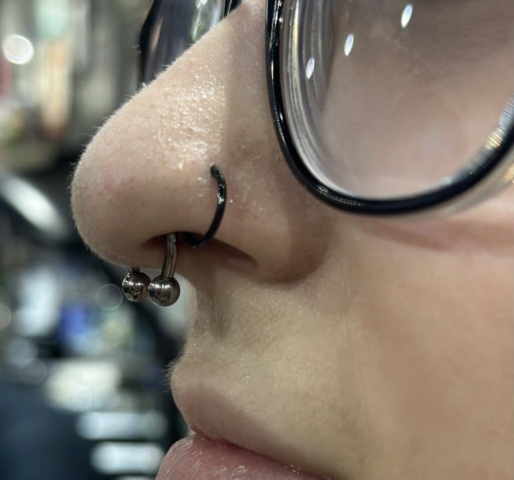 nostril and septum piercing | Gabby Paz | Body Piercer at Revolt Tattoos in Salt Lake City.