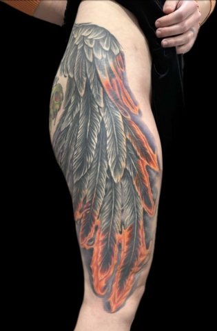 Phoenix feathers, thigh piece