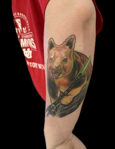 Hamster light saber tattoo